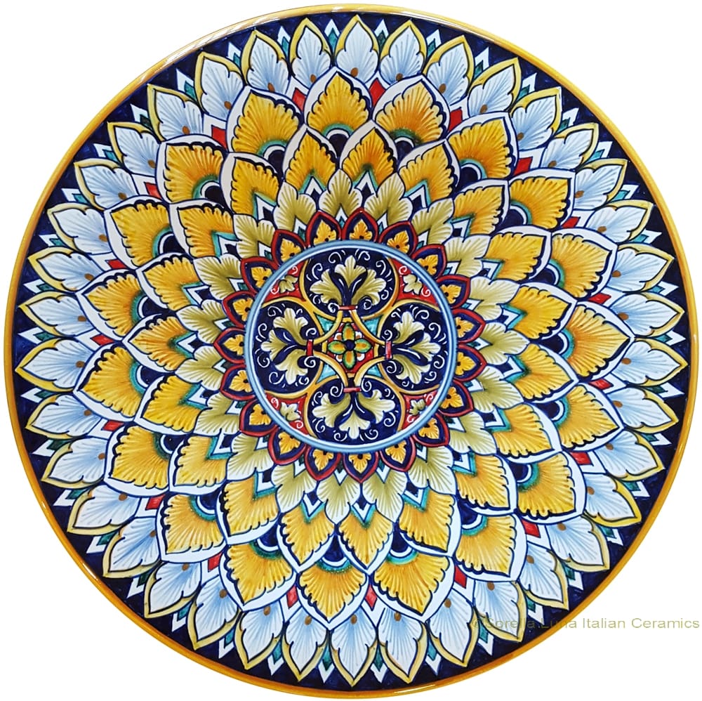 Majolica Plate - Blue Brown FDL 30cm