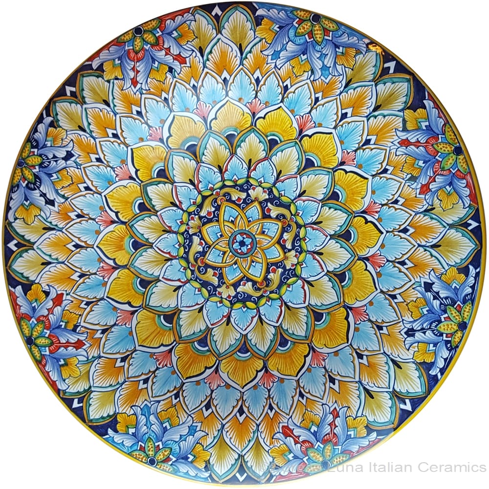 Ceramic Majolica Plate - Blue GE8