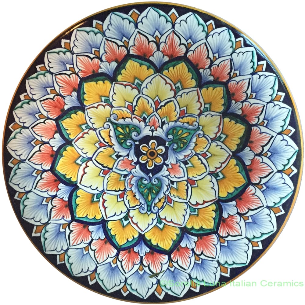 Ceramic Majolica Plate G3 Green 25cm