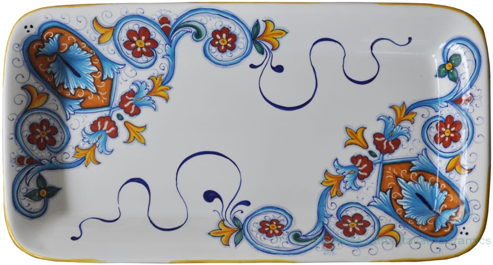 Deruta Italian Rectangular Platter - Ornato Blu 45cm