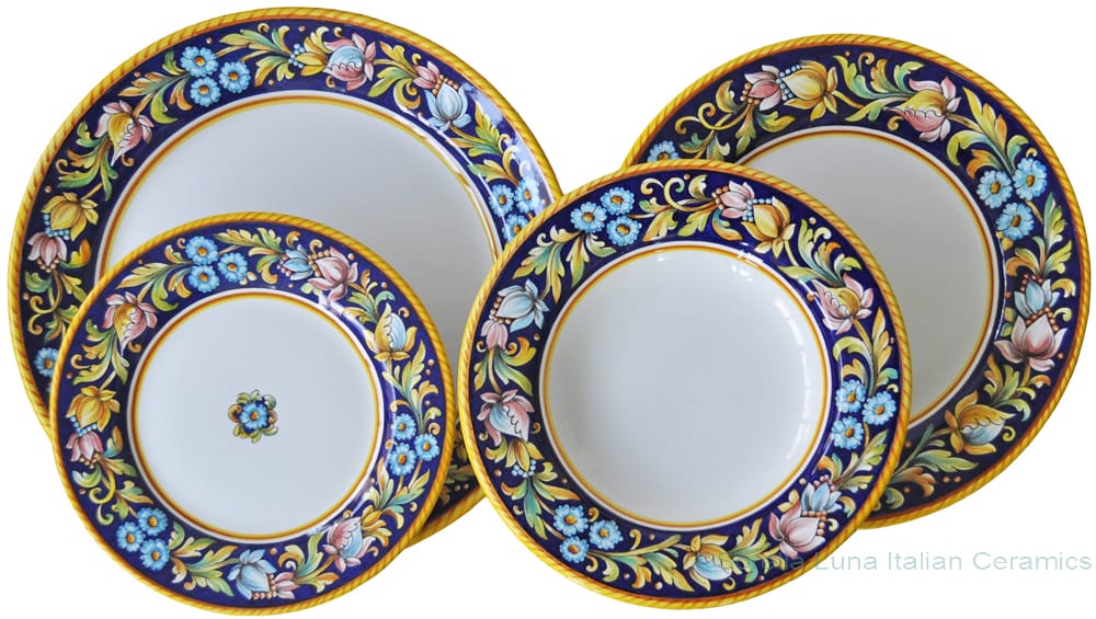 Deruta Italian Dinner Place Setting - Blue Flower
