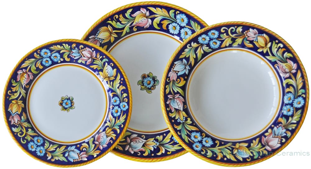 Deruta Italian Dinner Place Setting - Blue Flower