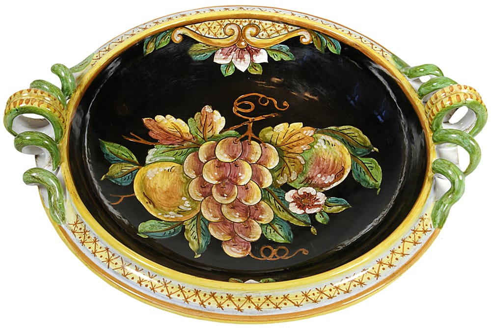 Deruta Italian Ceramic Round Handled Platter