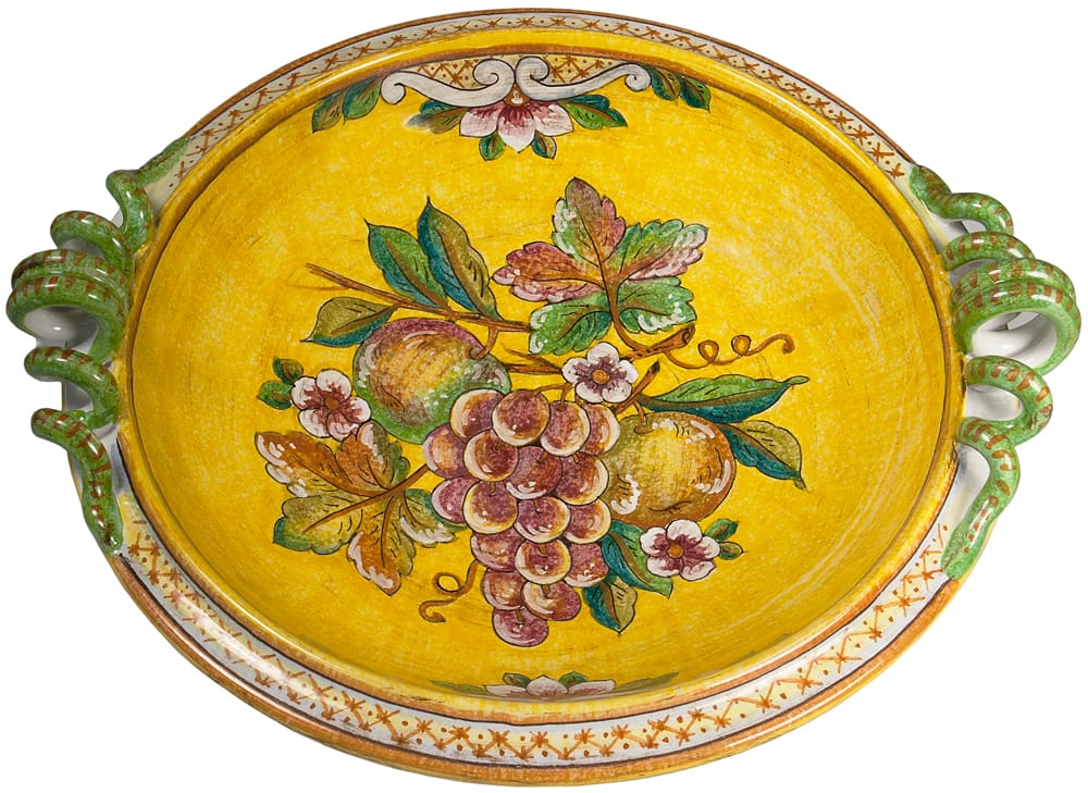Deruta Italian Ceramic Round Handled Platter