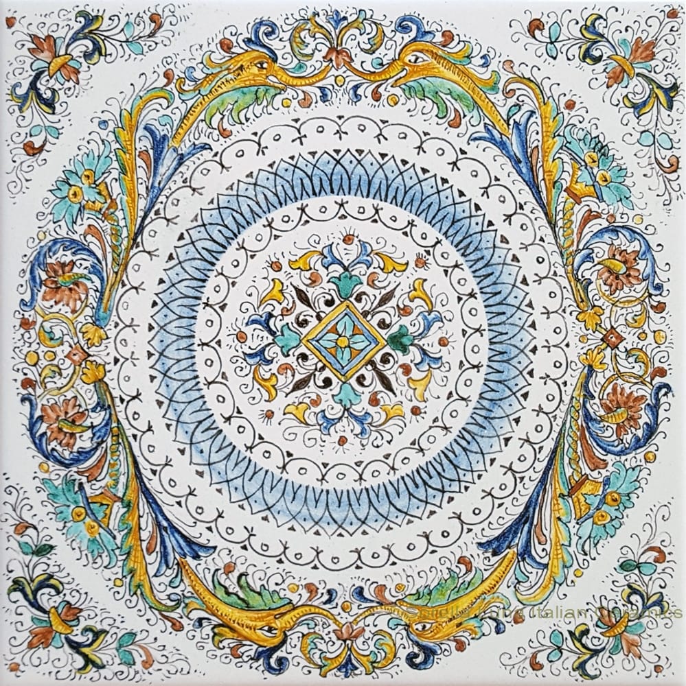 Tile Delfini Ricco Deruta NC - 25cm
