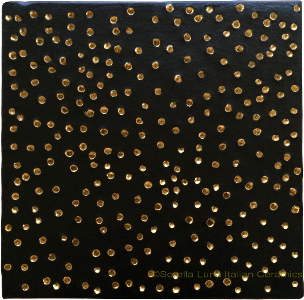 Tile - Gold Dots on Black