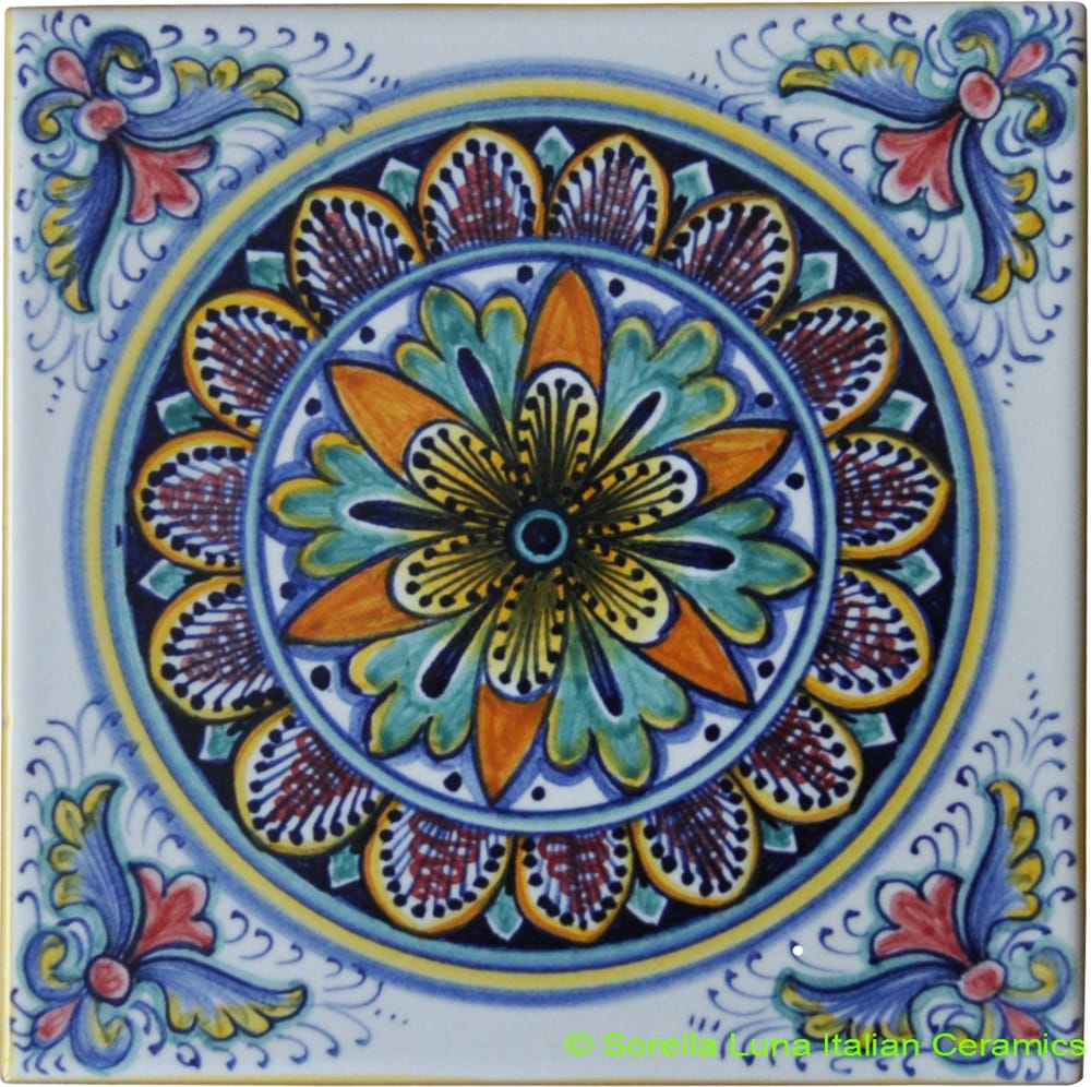 Tile Flower Design Purple