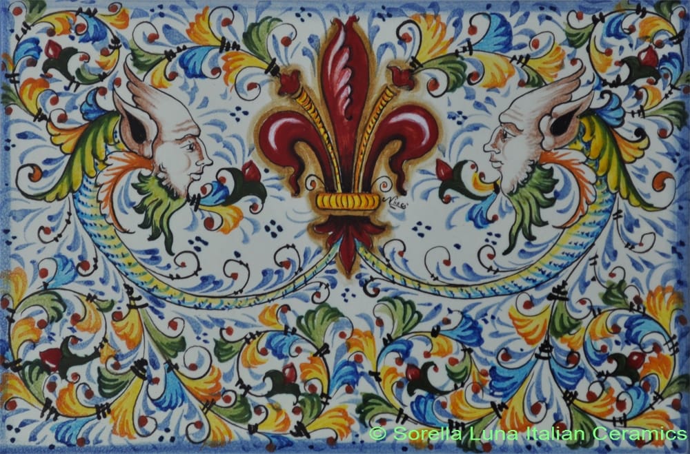 Tile Giglio Grottesche - Lily Faces Fleur De Lis (ThinTile)
