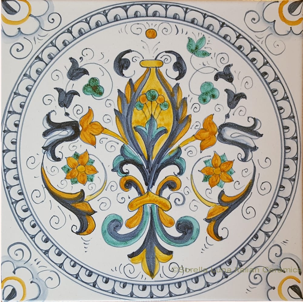 Tile Ricco Deruta Plume NC - 20cm