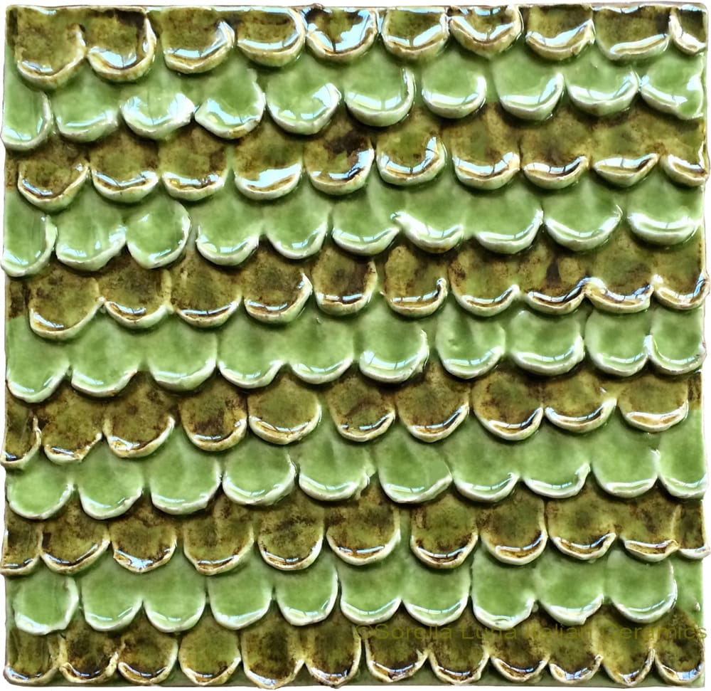 Tile - Green and Olive Petals