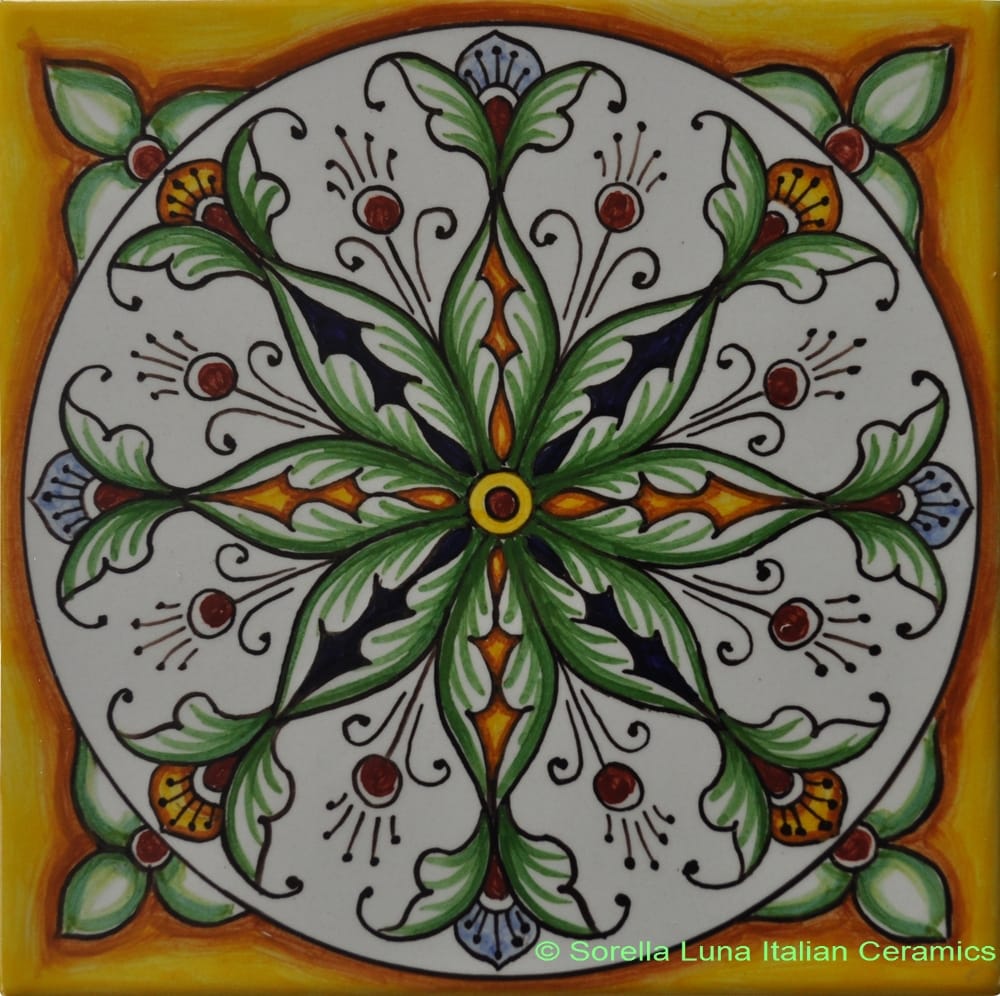 Tile Spear Leaves Yellow Green
