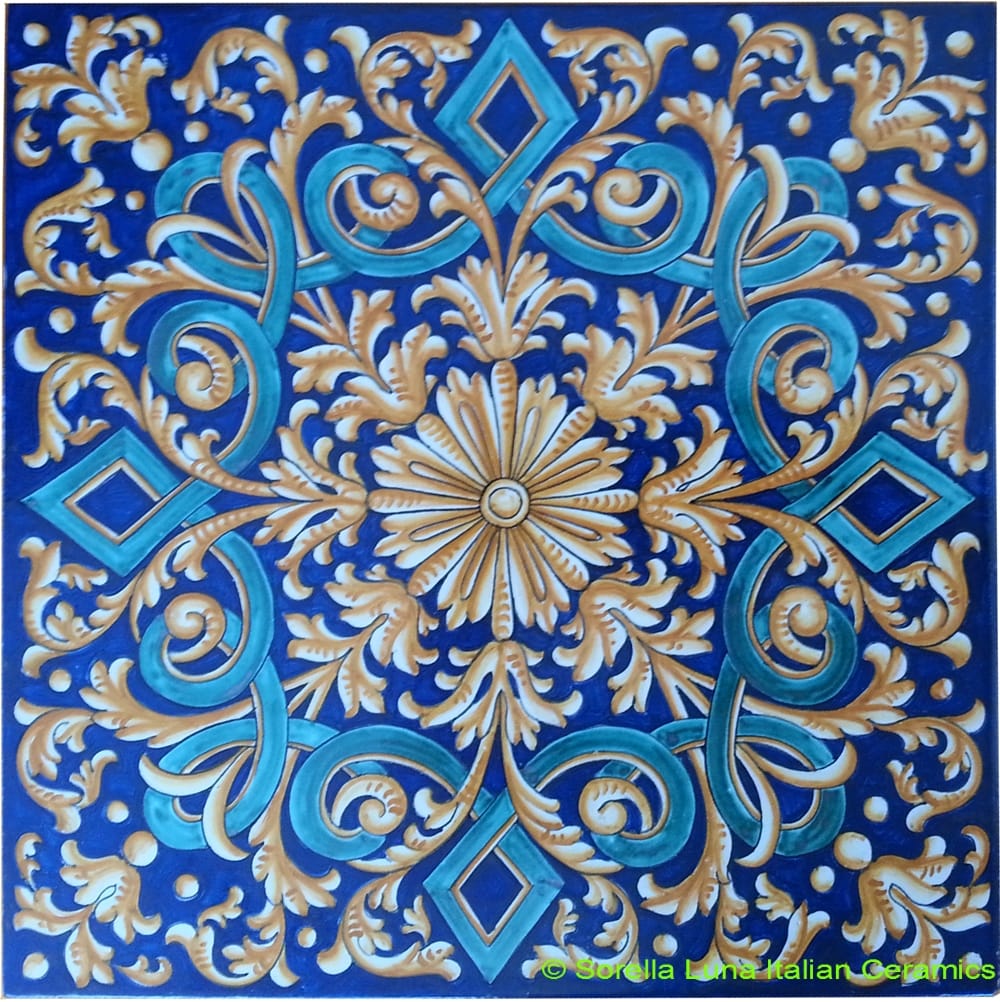 Tile Blue Diamond Weave