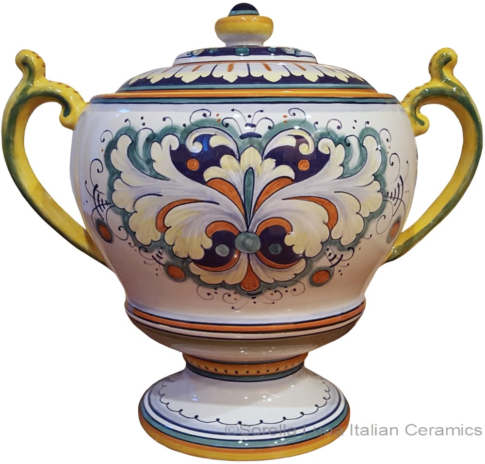Centerpiece - White Acanthus Handled Urn