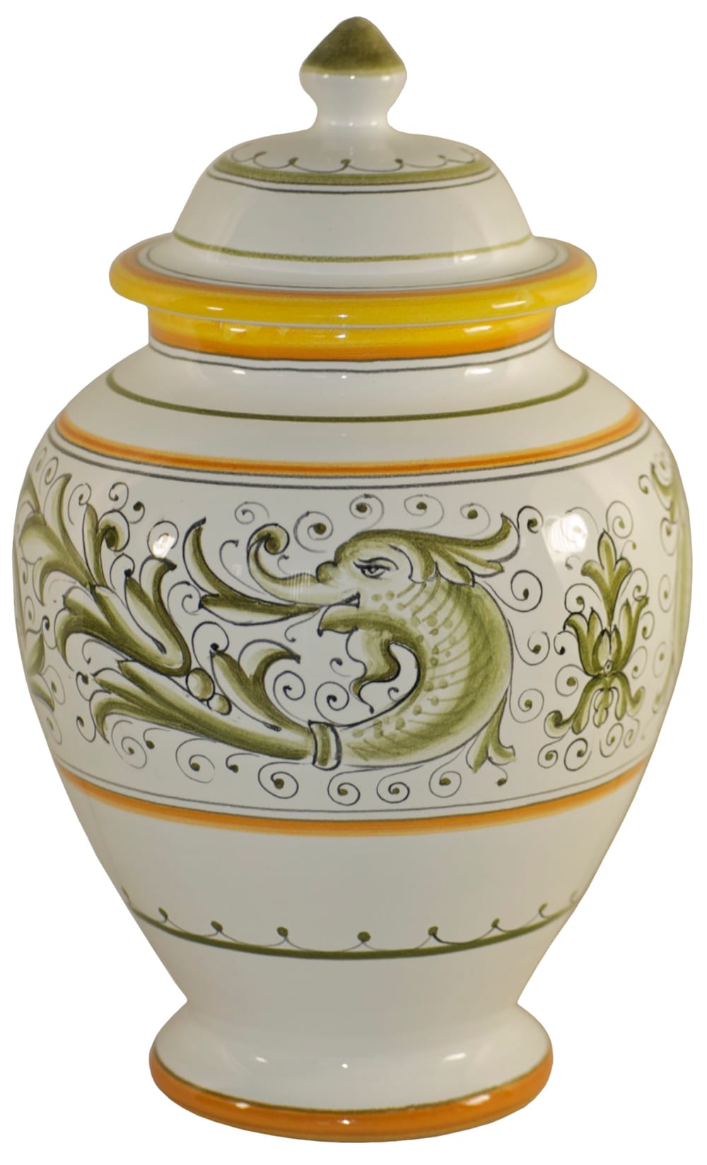 Italian Ceramic Centerpiece Urn - Delfini