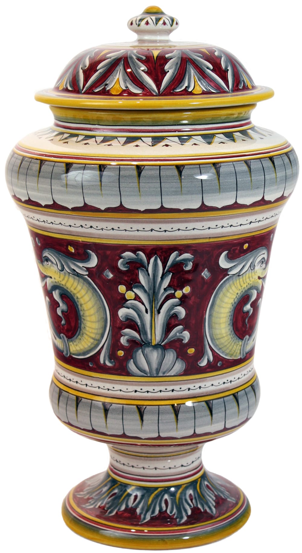 Italian Ceramic Delfini Urn