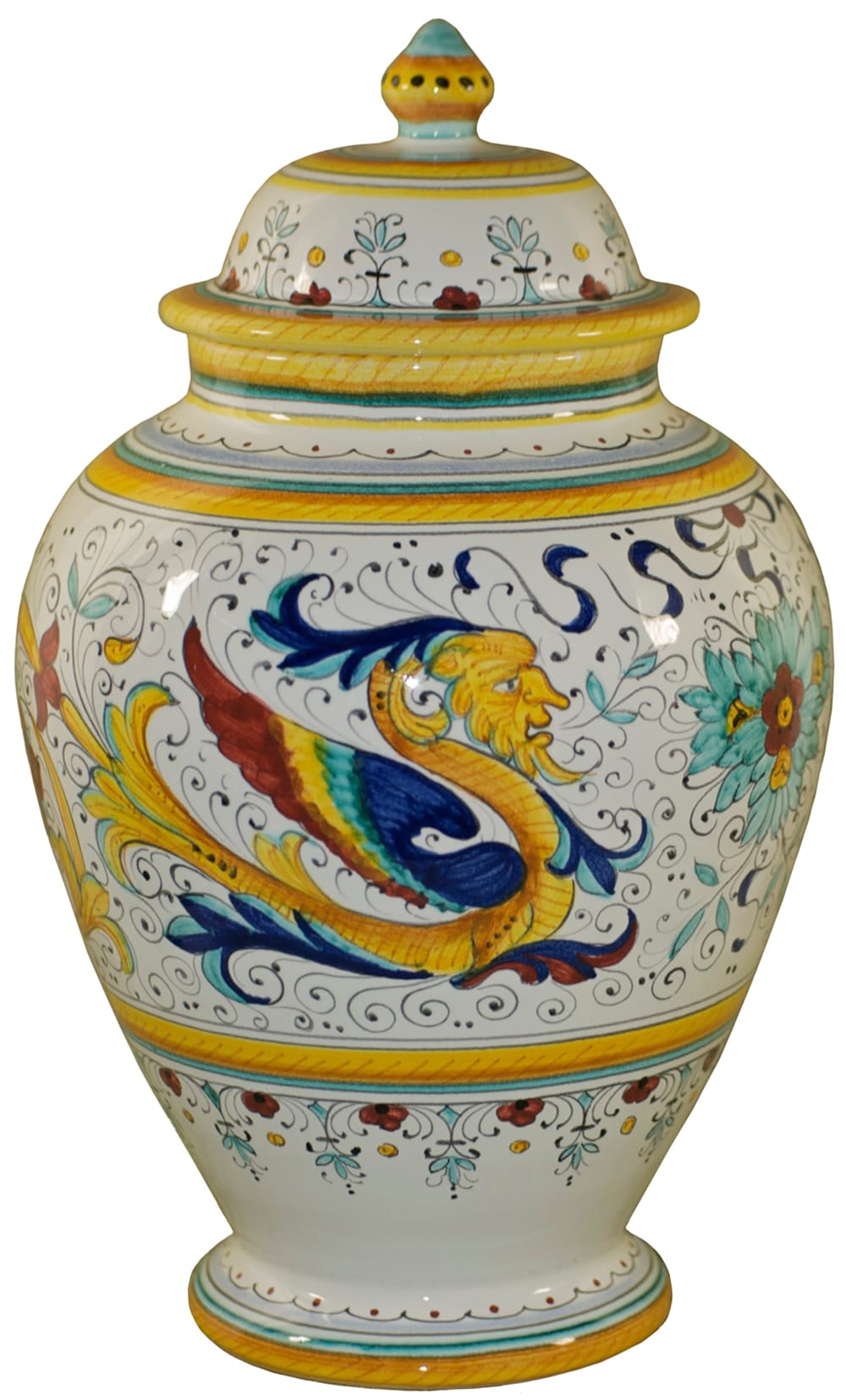 Italian Ceramic Centerpiece Urn - Raffaellesco