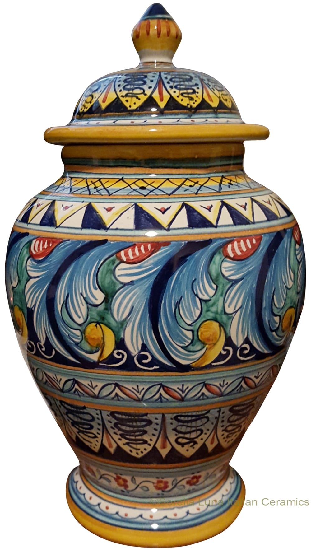 Italian Ceramic Centerpiece Urn - Ricco Vario