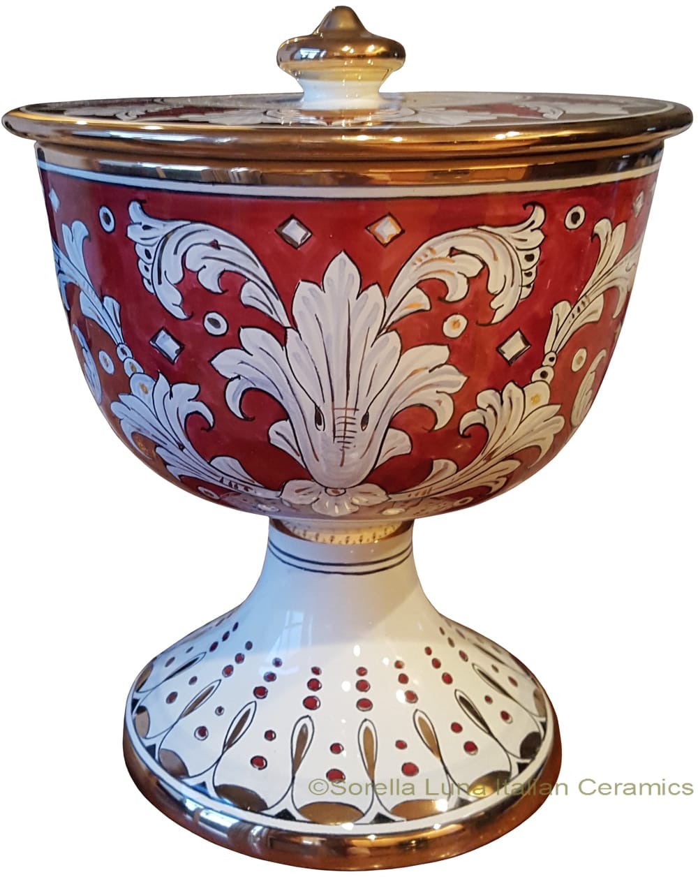 Urn - Large Pisside Ruby and Gold