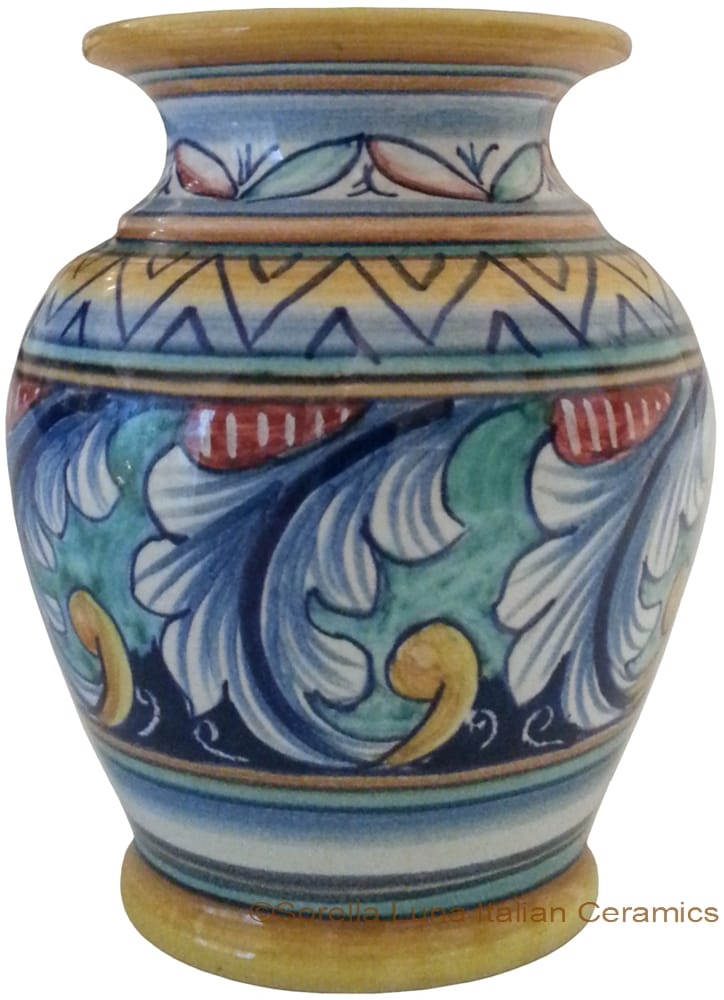 Deruta Italian Ceramic Vase Acanthus Ricco Vario