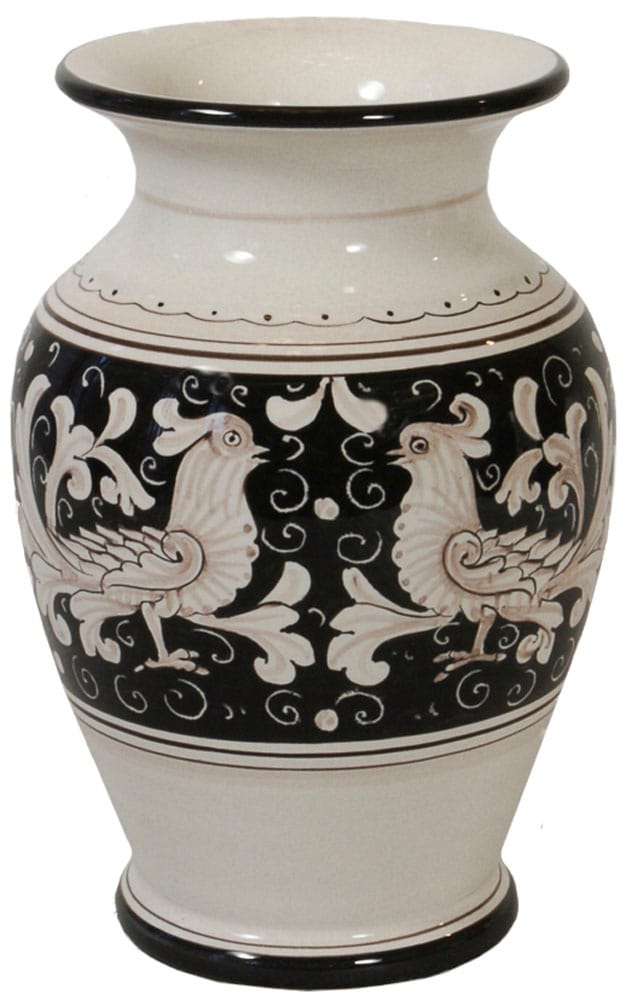 Deruta Italian Ceramic Vase Fondo Nero