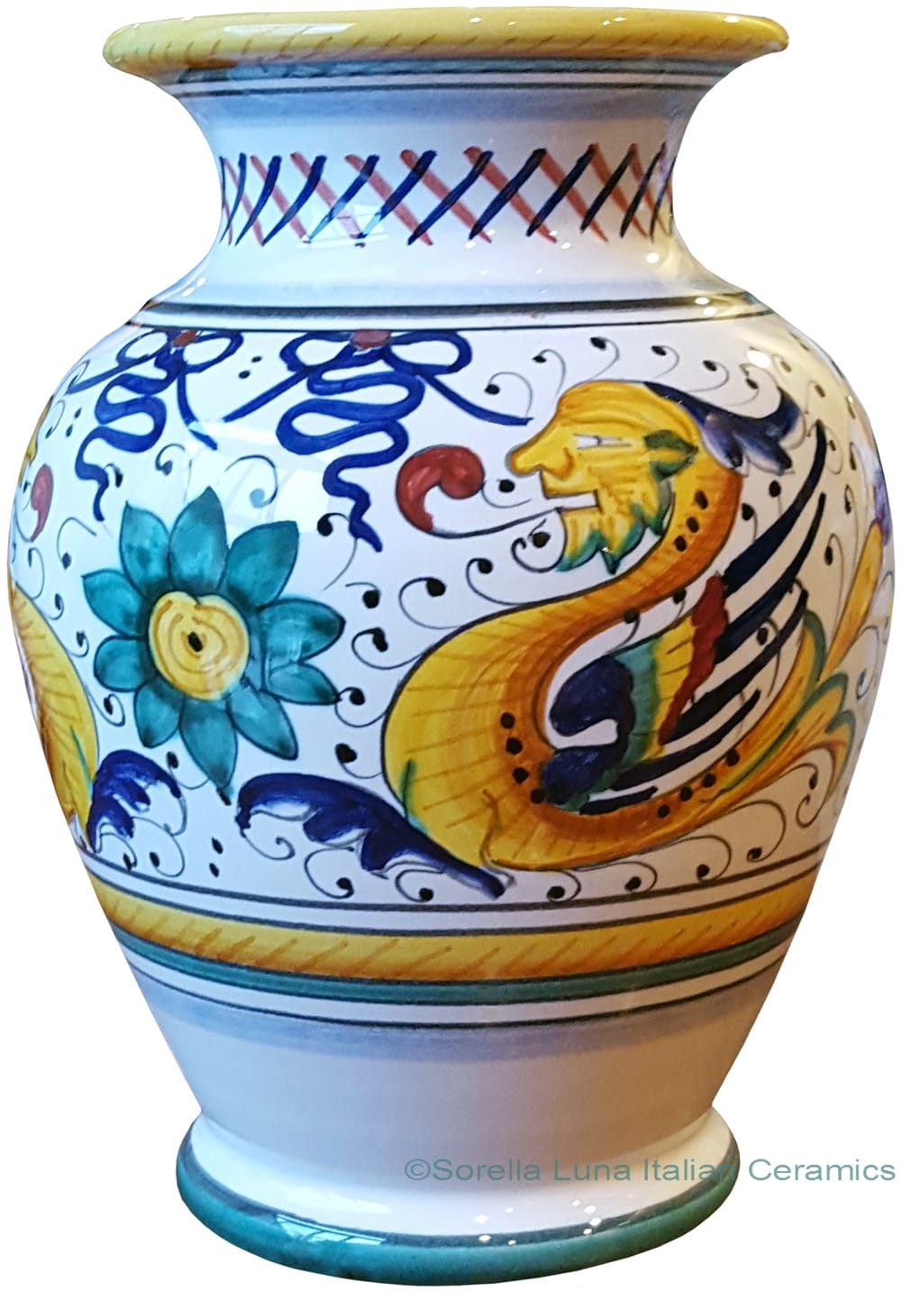 Deruta Italian Ceramic Vase Raffaellesco