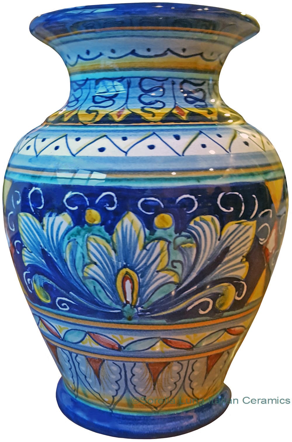 Deruta Italian Ceramic Vase Ricco Vario