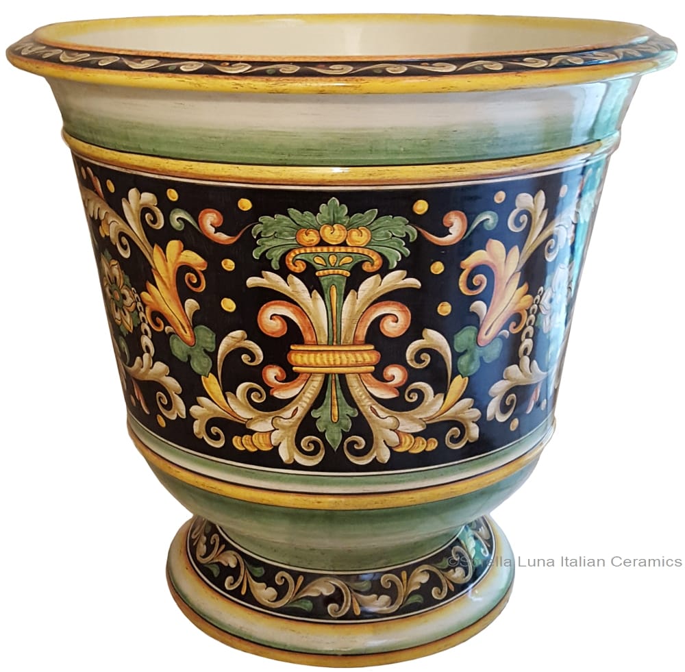 Italian Floor/Bell Planter Vase - Ornato Black 58cm