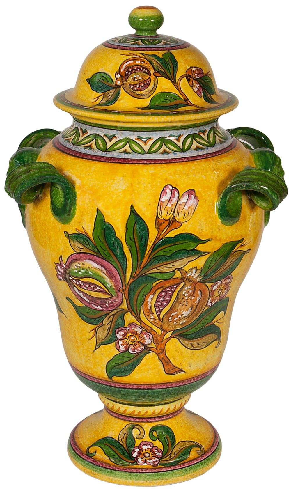 Ceramic Yellow Pomegrante Urn