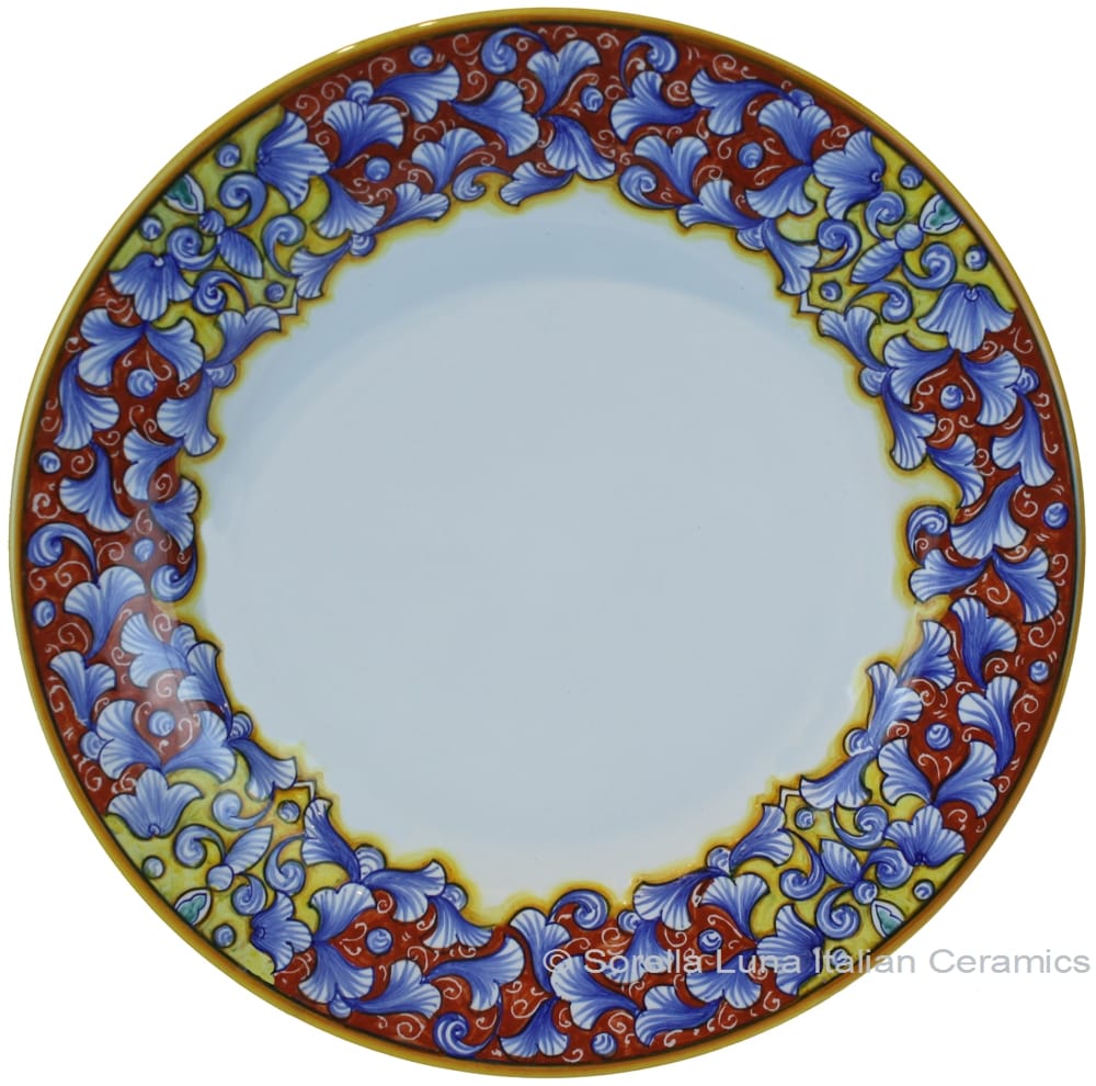 Deruta Italian Salad Plate Acanthus Red/Yellow