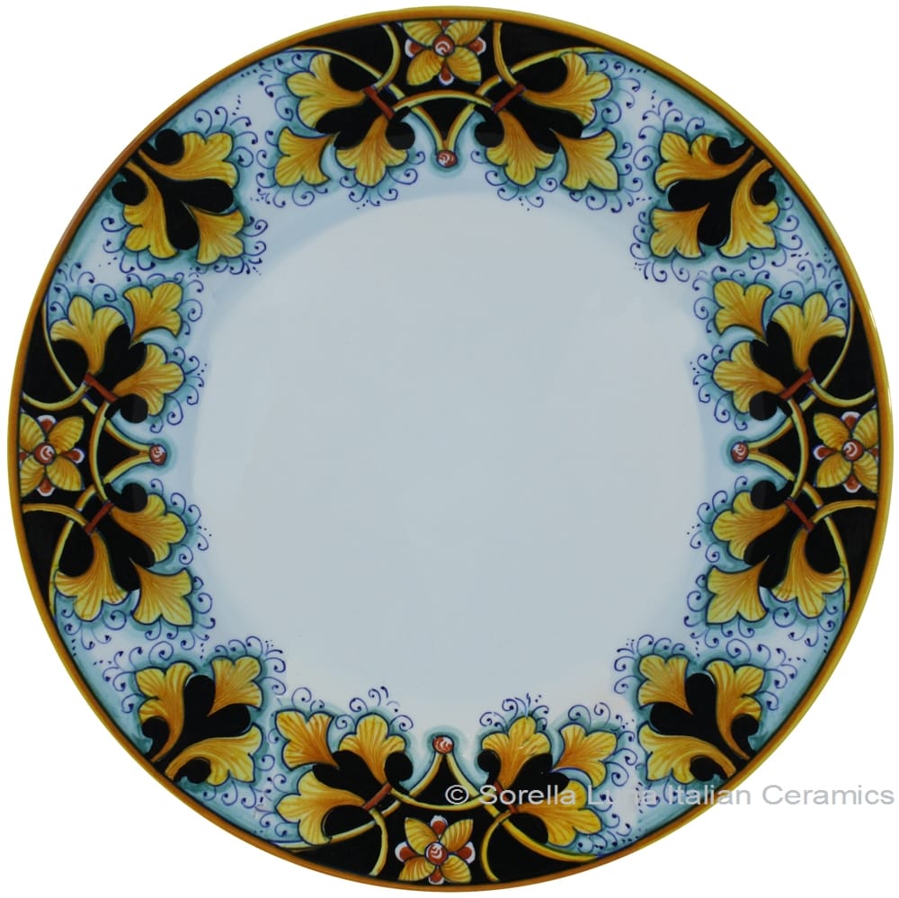 Deruta Italian Salad Plate - FDL Black/Brown