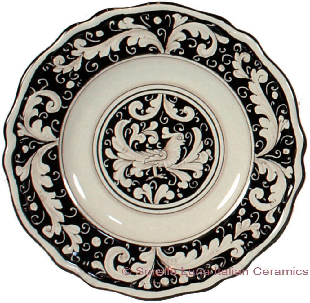 Deruta Italian Salad Plate - Fondo Nero