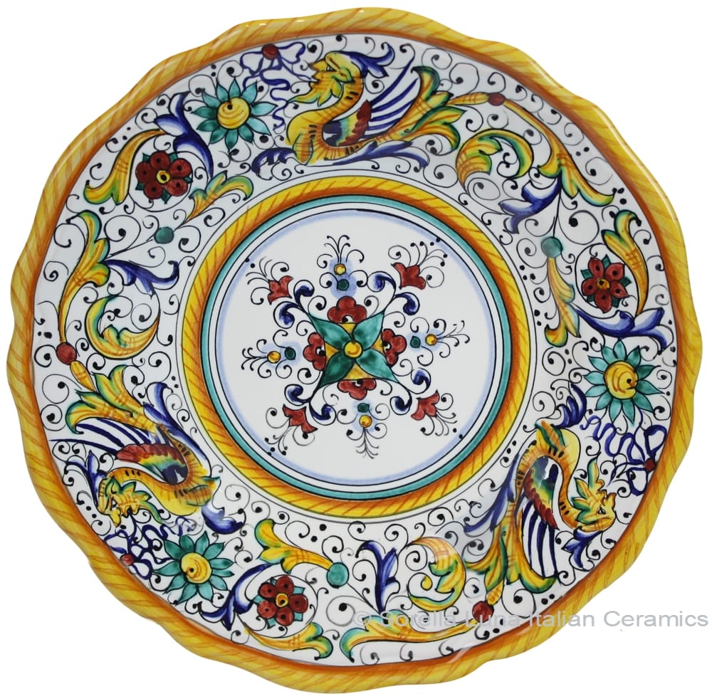 Deruta Italian Salad Plate - Raffaellesco Scalloped with Center
