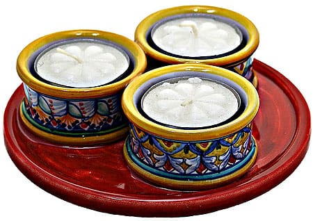 Deruta Italian Ceramic Candle Holder