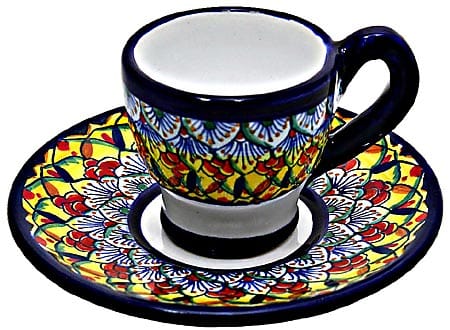 Ceramic Majolica Cappuccino Cup Saucer Deruta Ricco F