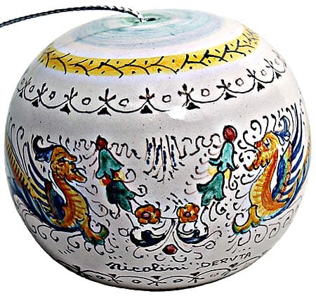 Ceramic Majolica Christmas Ornament Raffaellesco 9cm