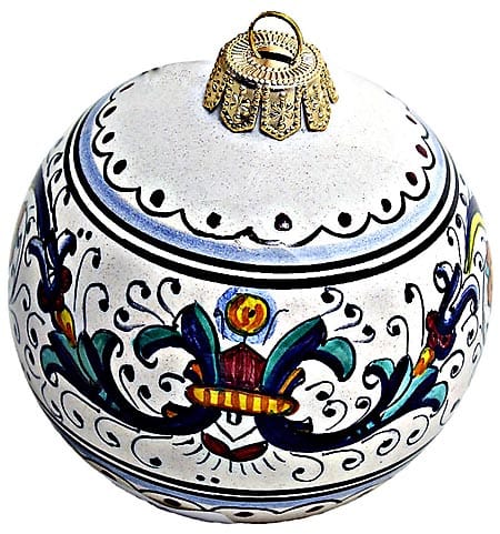 Ceramic Majolica Christmas Ornament Ricco Deruta 8cm