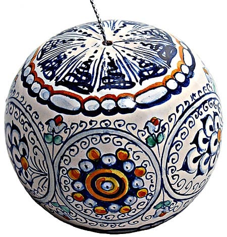 Ceramic Majolica Christmas Ornament Sphere Jubilant 9cm