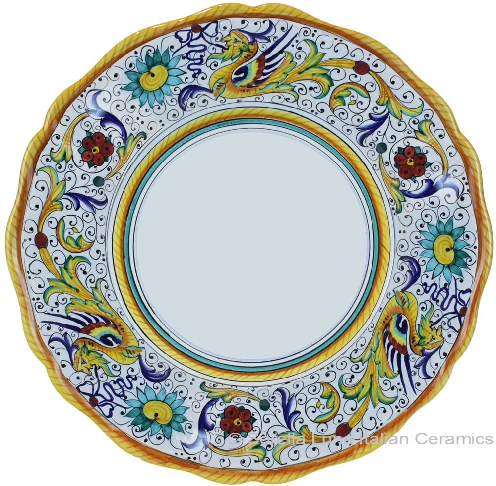 Deruta Italian Dinner Plate - Raffaellesco Scalloped