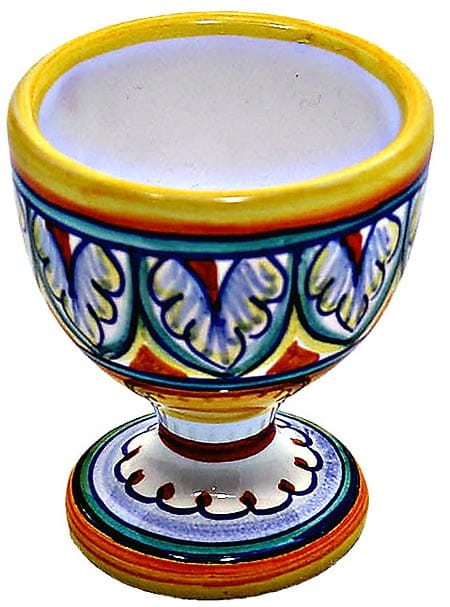 Ceramic Majolica Egg Cup Server Blue White Vario 6cm