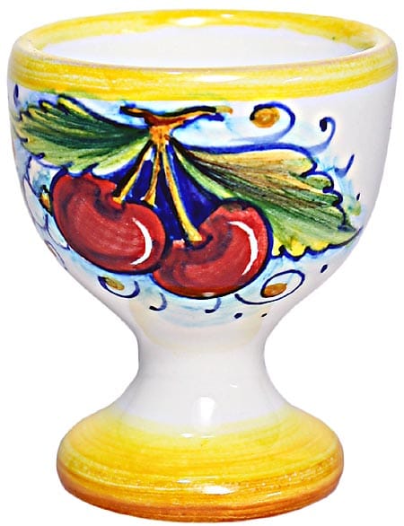 Ceramic Majolica Egg Cup Server Red Grape 6cm