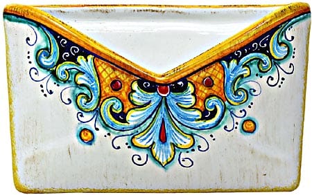 Ceramic Majolica Letter Holder Mail 193 18cm