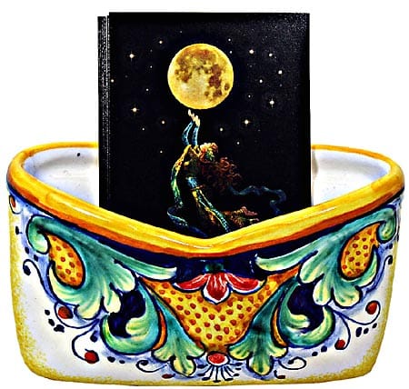 Ceramic Majolica Letter Holder Mail Ramina 10cm