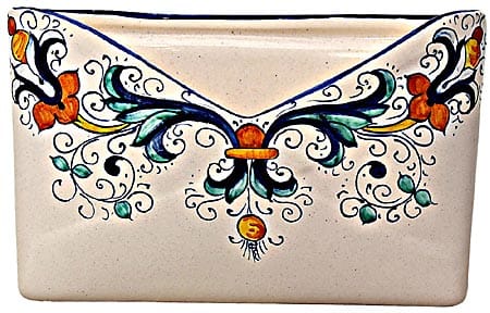 Ceramic Majolica Letter Holder Mail Ricco Deruta N 18cm