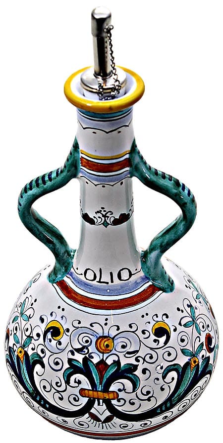 Ceramic Majolica Olive Oil Dispenser - Ricco Deruta