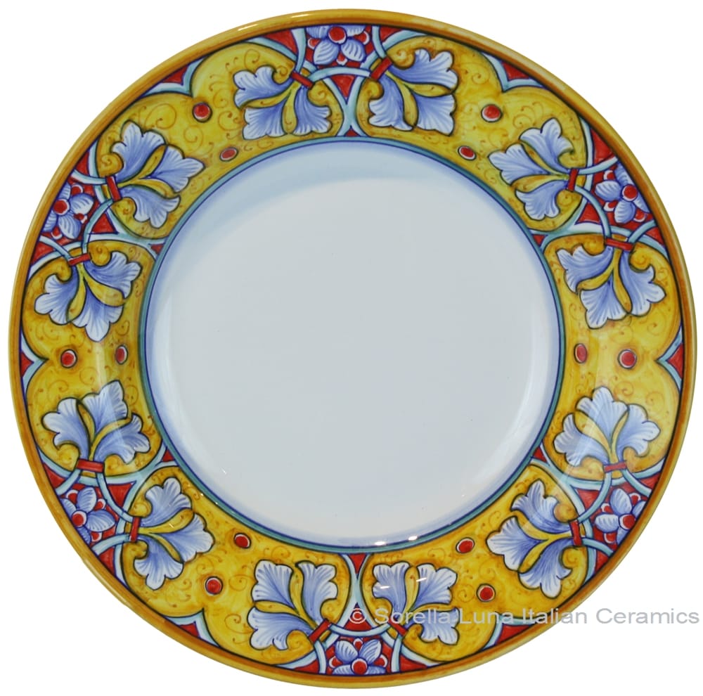 Deruta Italian Pasta Plate - FDL Yellow/Soft Blue