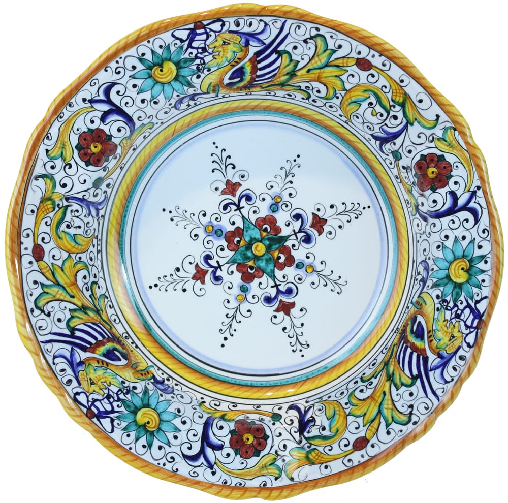 Deruta Italian Pasta Plate - Raffaellesco Scalloped with Center