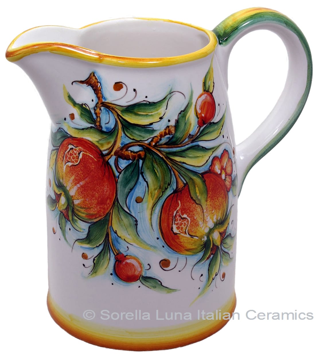 Ceramic Majolica Pitcher Pomegranate 1210 20cm