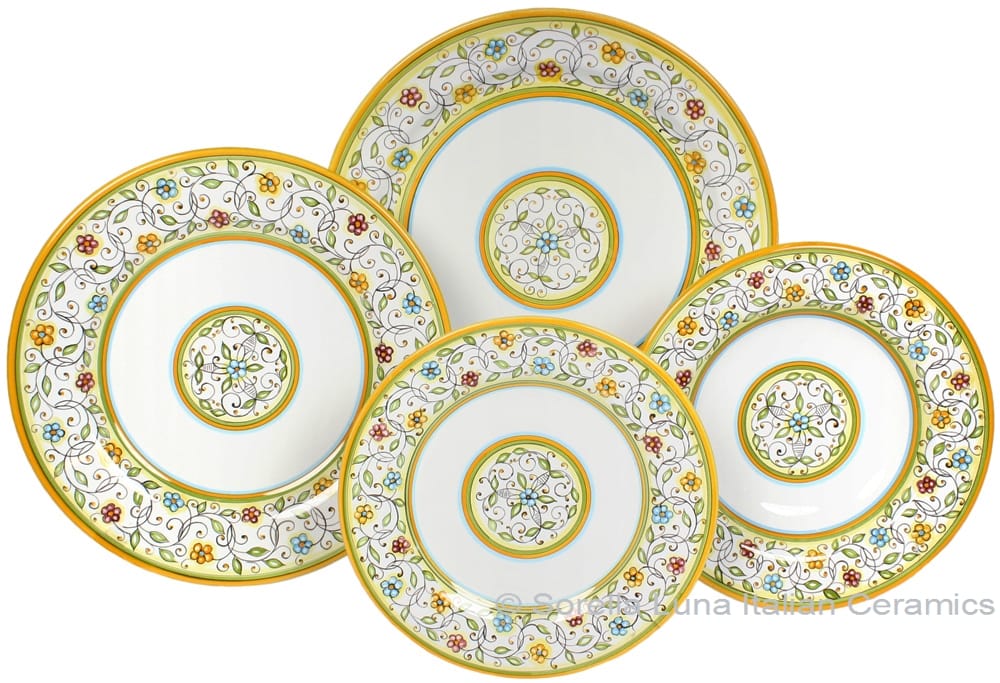 Deruta Italian Ceramic Dinner Place Setting - Floreale