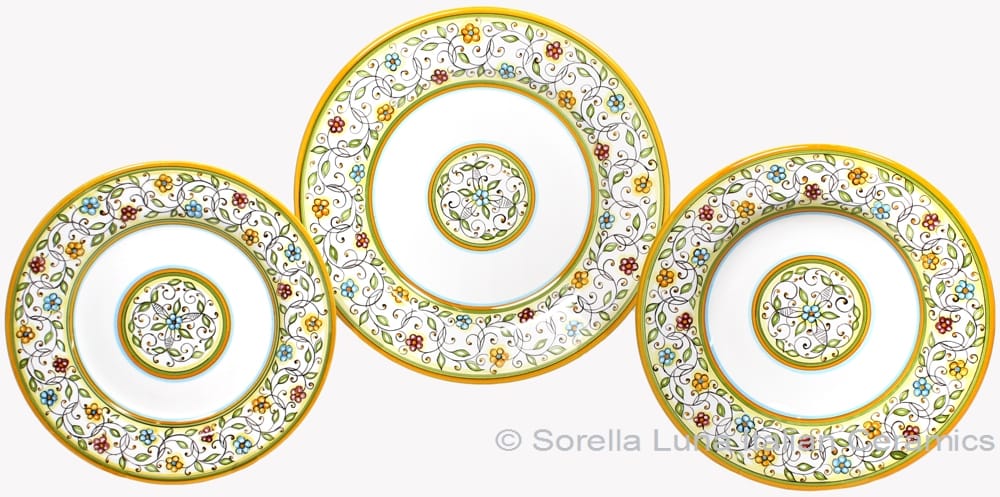 Deruta Italian Ceramic Dinner Place Setting - Floreale