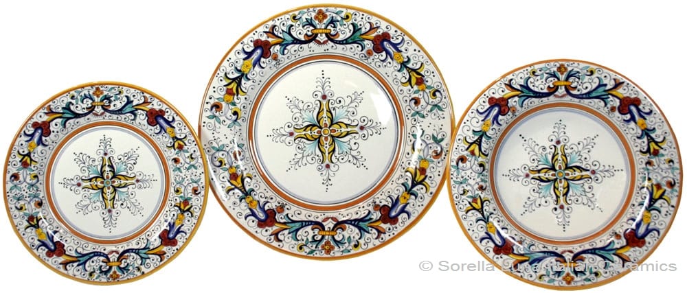 Deruta Italian Ceramic Dinner Place Setting - Ricco Deruta with Center